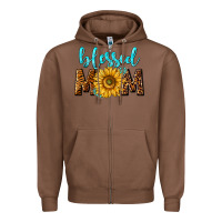 Chestnut blessed mom with sunflower Zipper Hoodie - NancyCooperArtShop