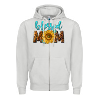 Dove Grey blessed mom with sunflower Zipper Hoodie - NancyCooperArtShop