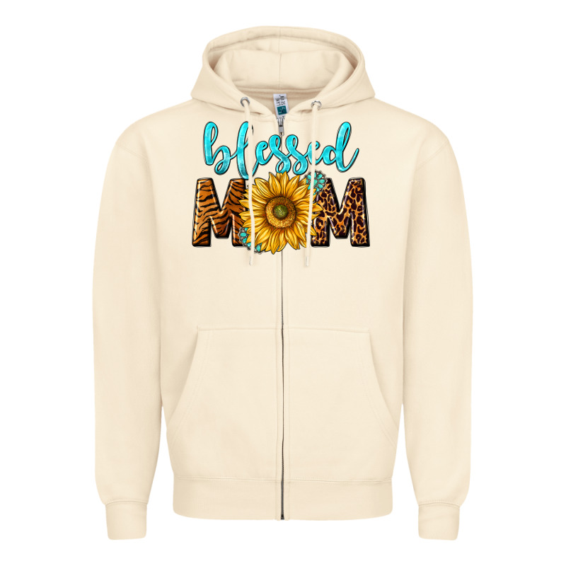 Blessed Mom With Sunflower Zipper Hoodie by NancyCooperArtShop | Teevron