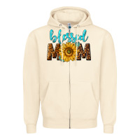 Sandshell blessed mom with sunflower Zipper Hoodie - NancyCooperArtShop