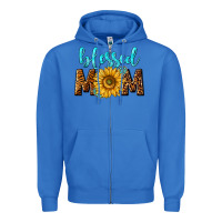 True Royal blessed mom with sunflower Zipper Hoodie - NancyCooperArtShop