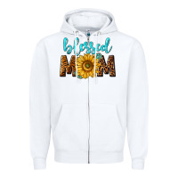 White blessed mom with sunflower Zipper Hoodie - NancyCooperArtShop