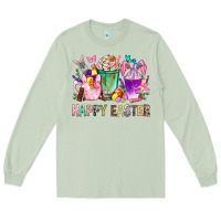 Matcha Happy Easter coffee cups with Bunny Long Sleeve Tee - NancyCooperArtShop