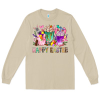 Mushroom Happy Easter coffee cups with Bunny Long Sleeve Tee - NancyCooperArtShop