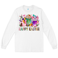 White Happy Easter coffee cups with Bunny Long Sleeve Tee - NancyCooperArtShop