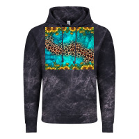 Cloud Black leopard turquoise sunflower Vintage Hoodie - JahusDesignShop