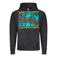 Vintage Black leopard turquoise sunflower Vintage Hoodie - JahusDesignShop