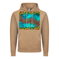 Vintage Coffee leopard turquoise sunflower Vintage Hoodie - JahusDesignShop