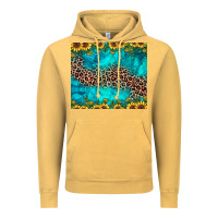 Vintage Mustard leopard turquoise sunflower Vintage Hoodie - JahusDesignShop