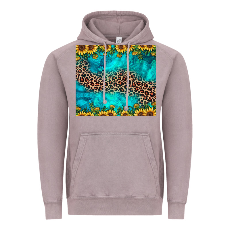 Leopard Turquoise Sunflower Vintage Hoodie by JahusDesignShop | Teevron
