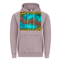 Vintage Zinc leopard turquoise sunflower Vintage Hoodie - JahusDesignShop