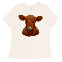 Bone red angus calf Ladies Tee - RanaPortraitStore