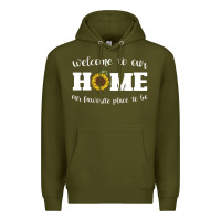 Army Green welcome to our Home Sunflower Premium Hoodie - Bettercallsaul