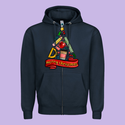 Teacher Tools Christmas Tree Zipper Hoodie Designed By Maliassmallbusiness