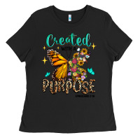 Black created with a purpose ephesians 2 10 Ladies Tee - RanaPortraitStore