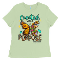 Matcha created with a purpose ephesians 2 10 Ladies Tee - RanaPortraitStore