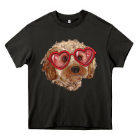 Asphalt toy poodle with love glasses Heavy Core Tee - RanaPortraitStore