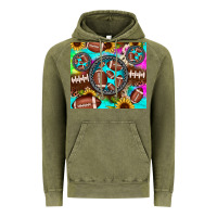 Vintage Olive football tie dye gemstone sunflower Vintage Hoodie - JahusDesignShop