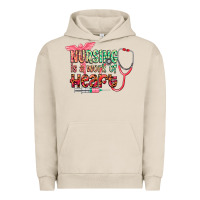 Pigment French Oak Nursing is a work of heart Urban Hoodie - CowGirlArtShop