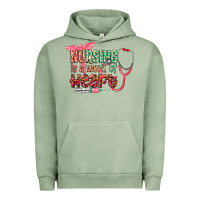 Pigment Oil Green Nursing is a work of heart Urban Hoodie - CowGirlArtShop