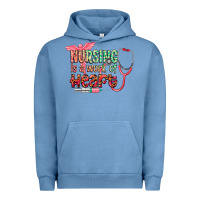 Pigment Pebble Blue Nursing is a work of heart Urban Hoodie - CowGirlArtShop