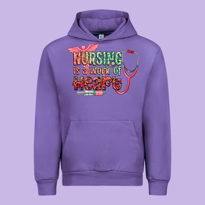 Nursing Is A Work Of Heart Urban Hoodie Designed By Cowgirlartshop