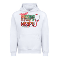 White Nursing is a work of heart Urban Hoodie - CowGirlArtShop