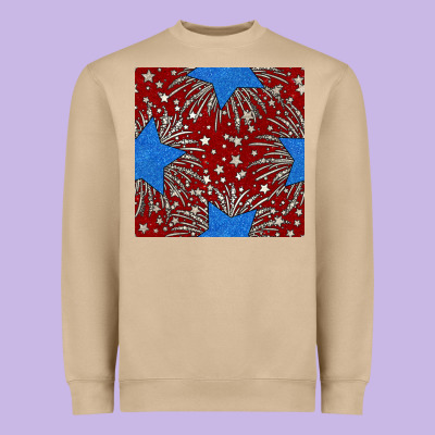 Glitter 4th Of July Seamless Pattern Heavyweight Sweatshirt Designed By Bundleandbundleshop