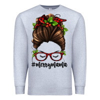 Heather Grey christmas merry mama Premium Sweatshirt - Jasminsmagicworld