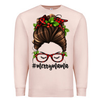 Pale Pink christmas merry mama Premium Sweatshirt - Jasminsmagicworld