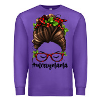 Purple christmas merry mama Premium Sweatshirt - Jasminsmagicworld
