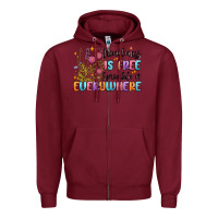 Burgundy kindness is free sprinkle it everywhere Zipper Hoodie - MaliasSmallBusiness