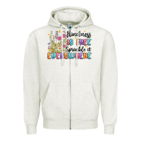 Oatmeal Heather kindness is free sprinkle it everywhere Zipper Hoodie - MaliasSmallBusiness