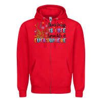 Red kindness is free sprinkle it everywhere Zipper Hoodie - MaliasSmallBusiness