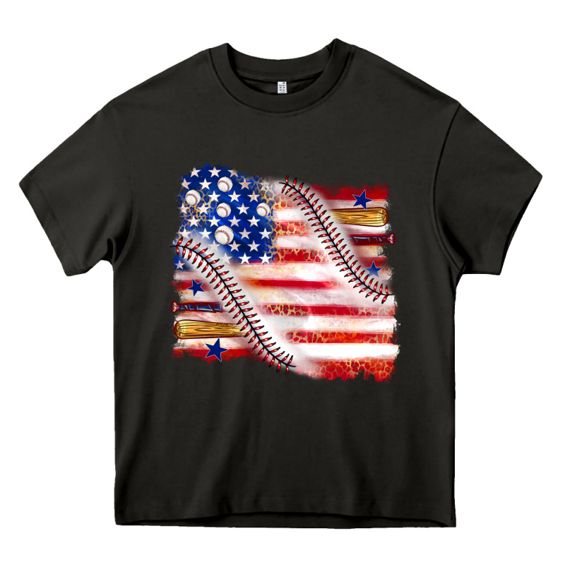 Baseball American Flag Heavy Core Tee by texasbilliewilder | Teevron