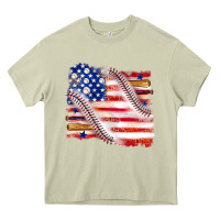 Mossy baseball american flag Heavy Core Tee - texasbilliewilder