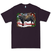 Plum merry christmas black angus bull and farm Premium Tee - RanaPortraitStore