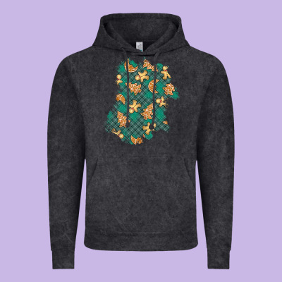 Christmas Gingerbread Cookies Patch Vintage Hoodie Designed By Bundleandbundleshop