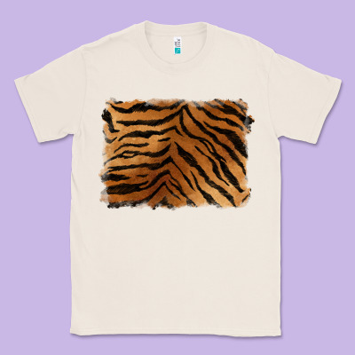 Handdrawn Tiger Pattern Background Classic Tee Designed By Barkaloodesign