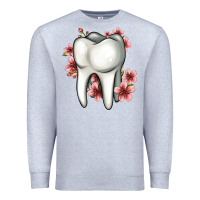 Heather Grey floral tooth Premium Sweatshirt - Jasminsmagicworld