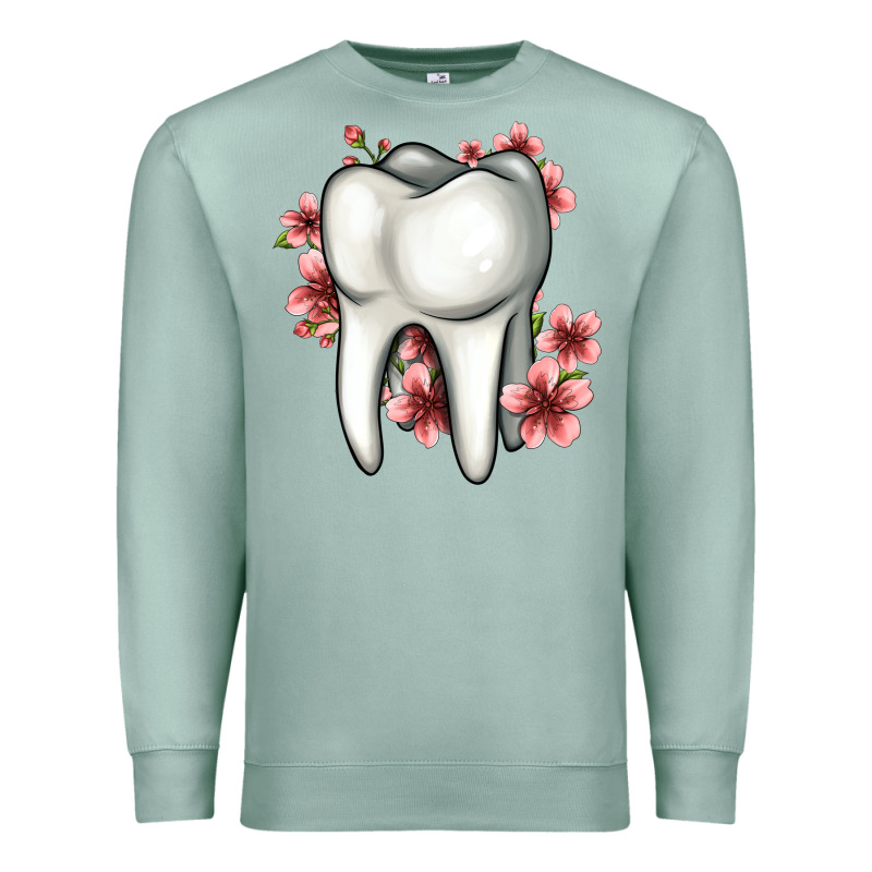 Floral Tooth Premium Sweatshirt by Jasminsmagicworld | Teevron