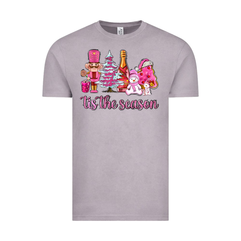 Tis The Season Pink Christmas Vintage Tee by AdoDesignShop | Teevron