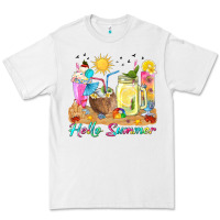 White hello summer drinks Premium Tee - texasbilliewilder