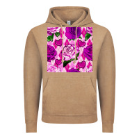 Vintage Coffee valentines day roses and diamond plaid seamless pattern Vintage Hoodie - BundleAndBundleShop
