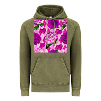 Vintage Olive valentines day roses and diamond plaid seamless pattern Vintage Hoodie - BundleAndBundleShop