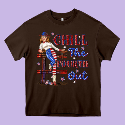 Chill The Fourth Out 4th July Heavy Core Tee Designed By Texasbilliewilder