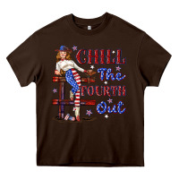 Chocolate Brown chill the fourth out 4th july Heavy Core Tee - texasbilliewilder
