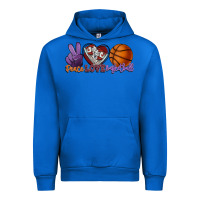 Cobalt peace love basketball Urban Hoodie - HowdyJamesFarm