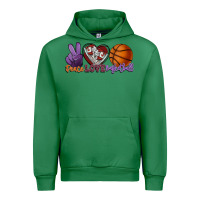 Emerald peace love basketball Urban Hoodie - HowdyJamesFarm