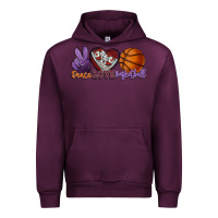 Mauve Wine peace love basketball Urban Hoodie - HowdyJamesFarm